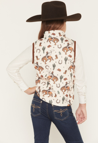 Girl's Horse Printed Vest
