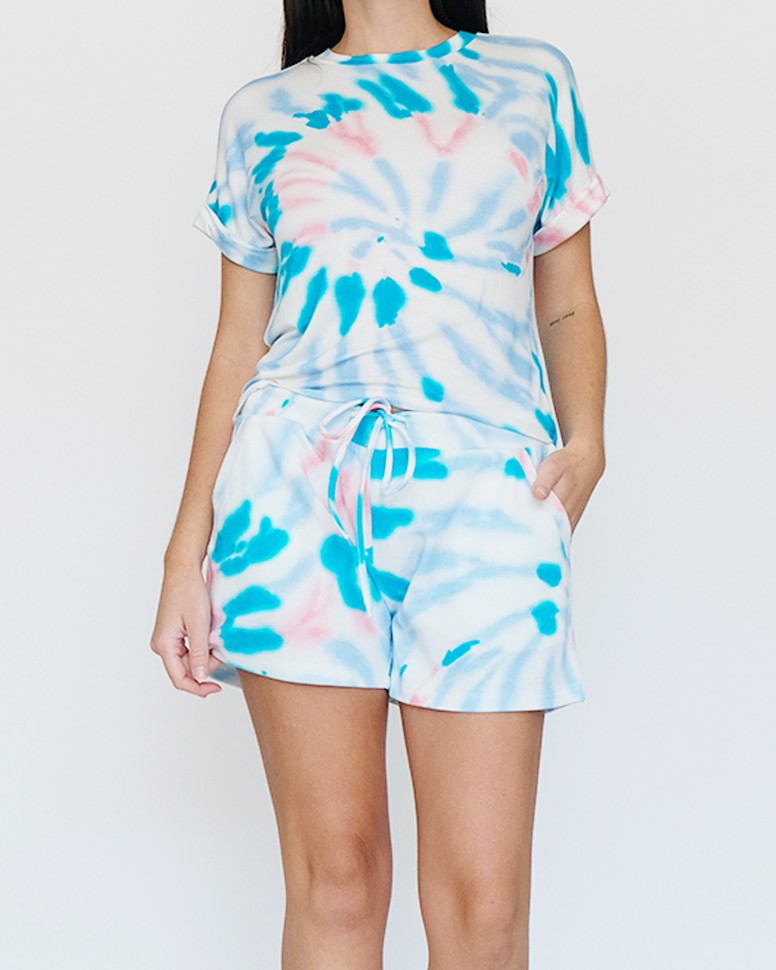 Tie Dye 2pc Lounge Set (Tee +Shorts)