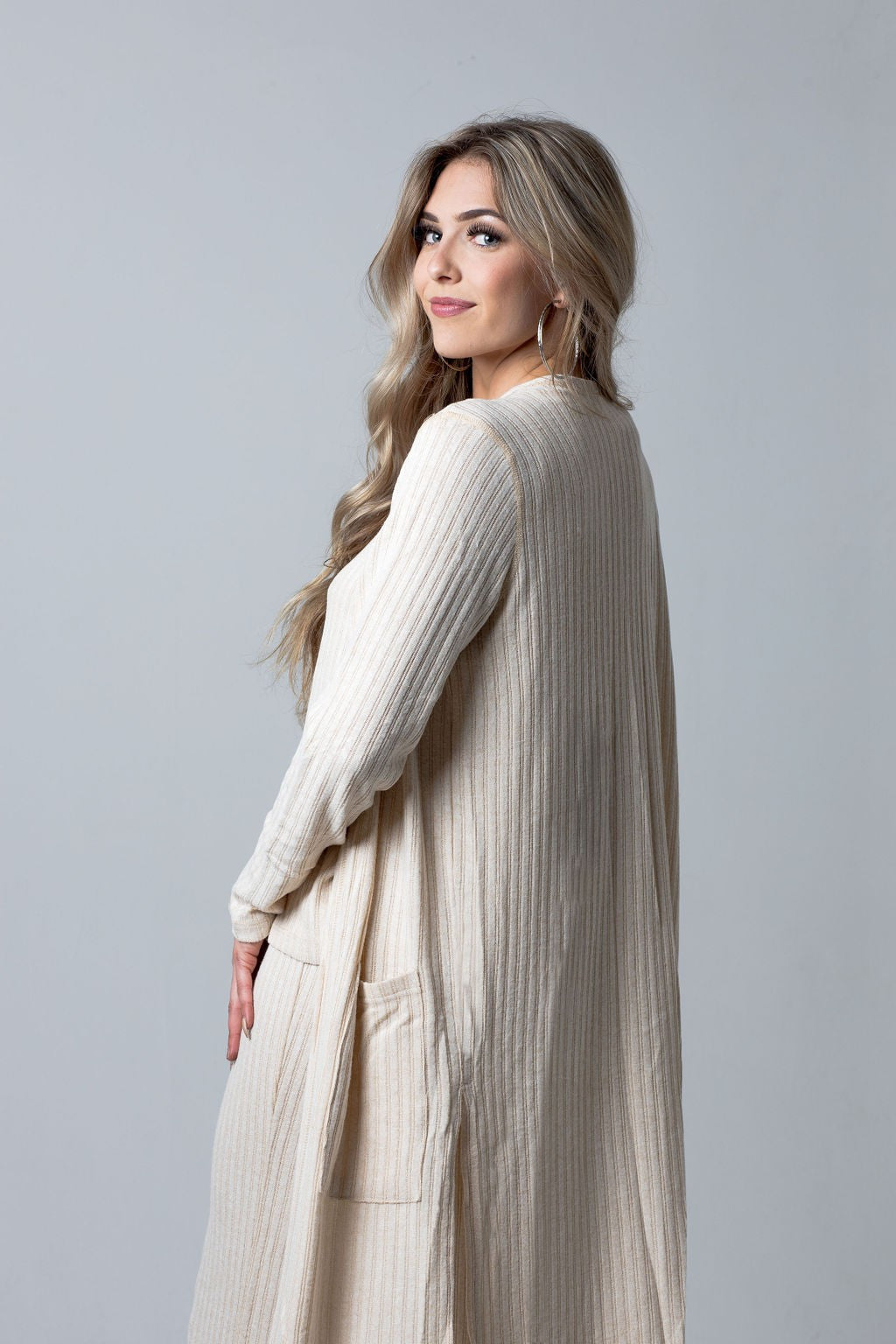 Ribbed Lounge 3 Piece Set (Tank+Pant+Cardigan)