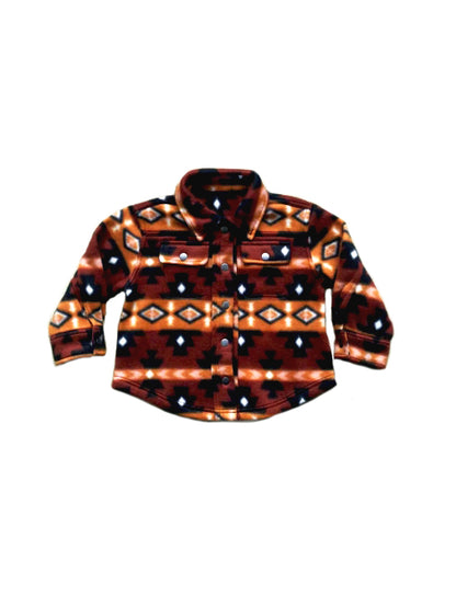 Kid's Shacket Rust Aztec image 1