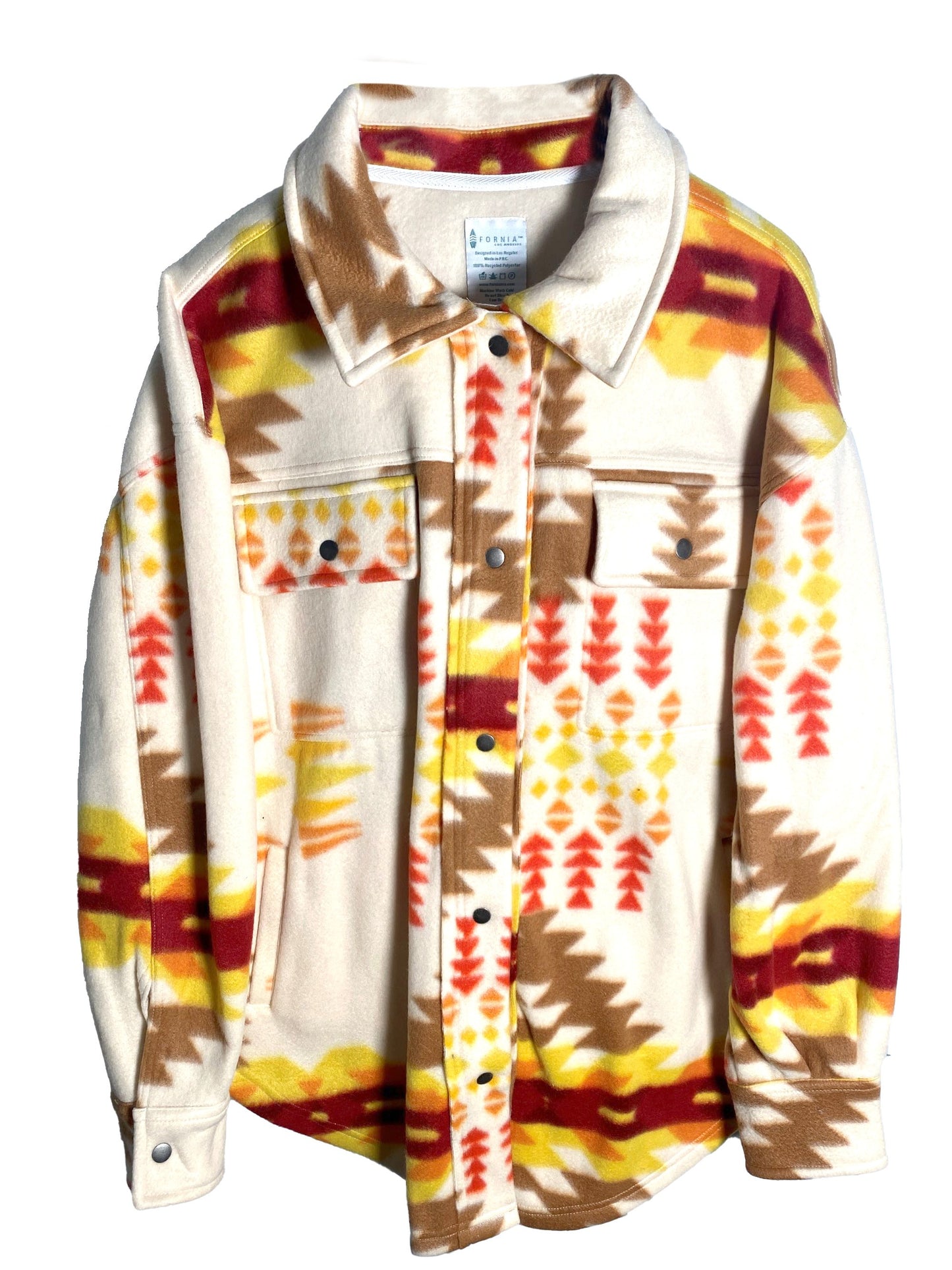 Kid's Shacket Brown Southwestern
