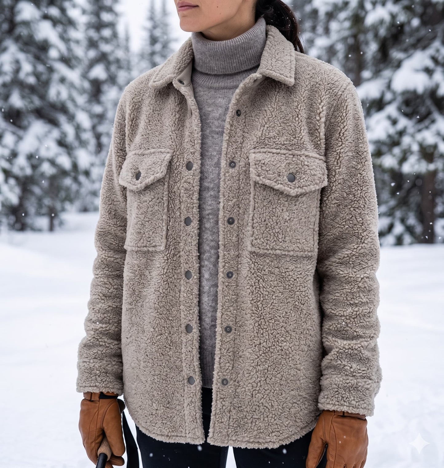 Women's Sherpa Button Up Jacket