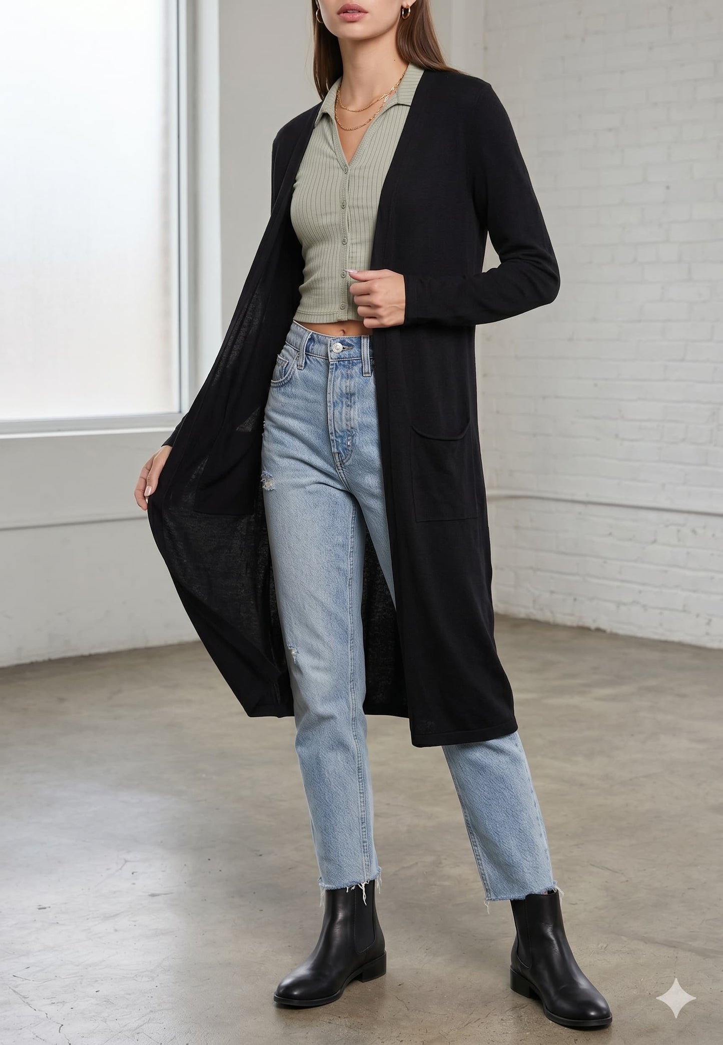 Women's Lounge Long Pocket Cardigan