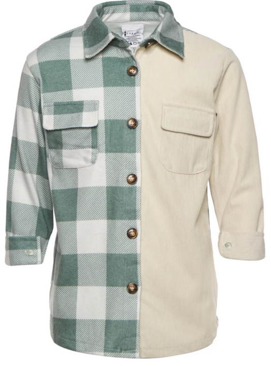 Girls Plaid Button-Up