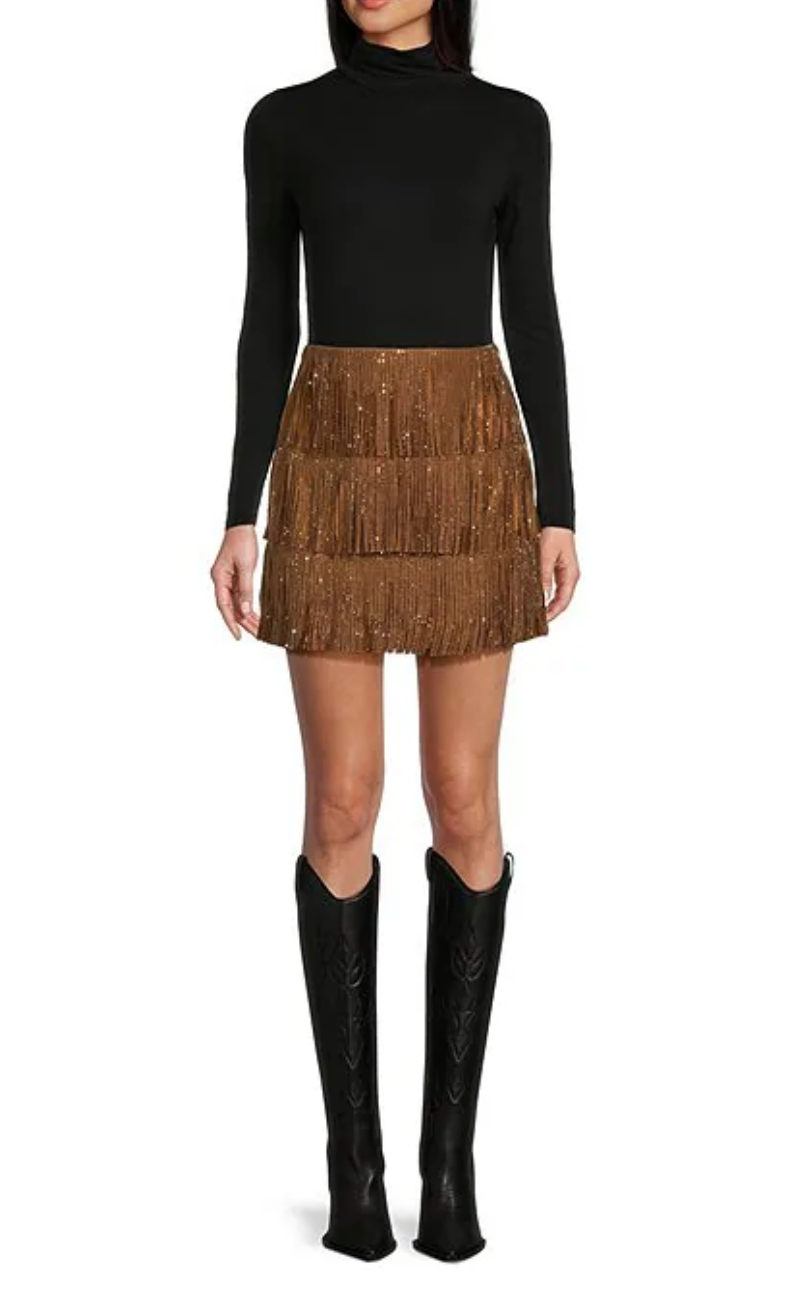 Women's Fringe Rhinestone Skirt image 7